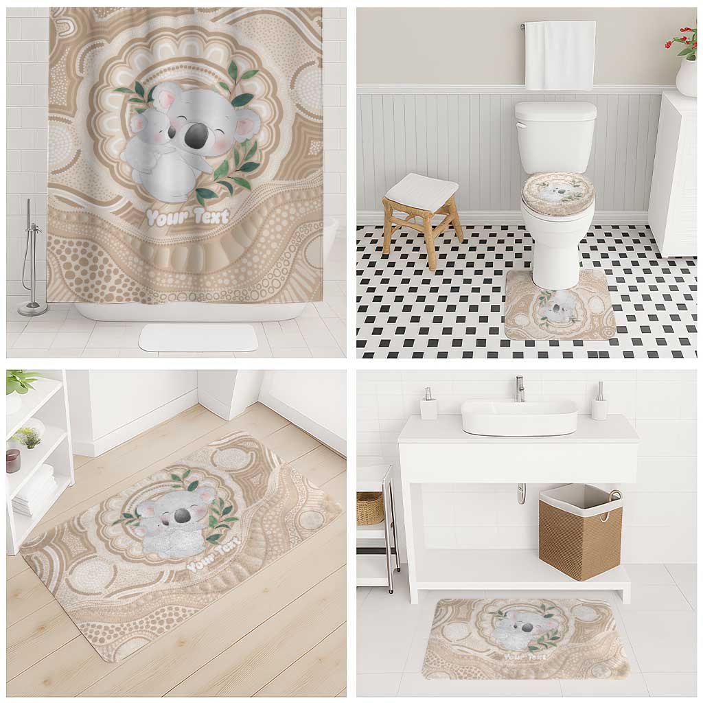 Koala Mum Australia Mother's Day Personalised Bathroom Set Beige Aboriginal Art
