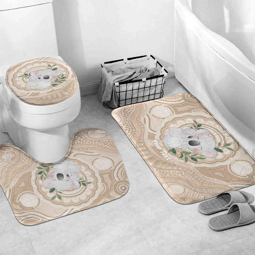 Koala Mum Australia Mother's Day Personalised Bathroom Set Beige Aboriginal Art