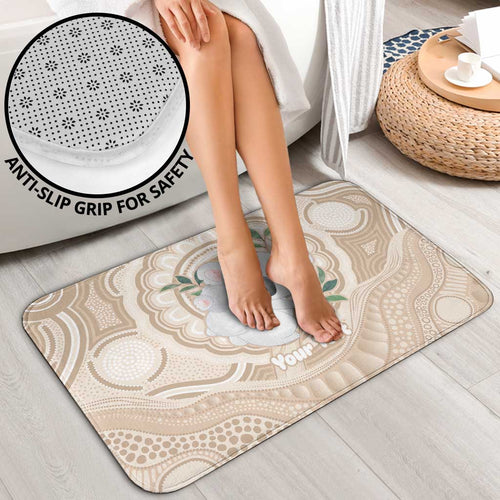 Koala Mum Australia Mother's Day Personalised Bathroom Set Beige Aboriginal Art