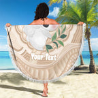 Koala Mum Australia Mother's Day Personalised Beach Blanket Beige Aboriginal Art