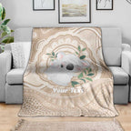Koala Mum Australia Mother's Day Personalised Blanket Beige Aboriginal Art
