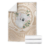Koala Mum Australia Mother's Day Personalised Blanket Beige Aboriginal Art