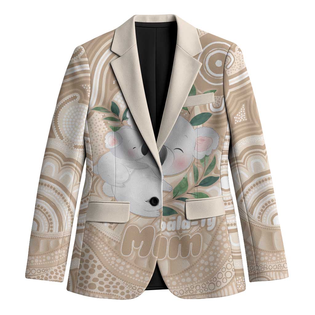 Koala Mum Australia Mother's Day Personalised Blazer Beige Aboriginal Art