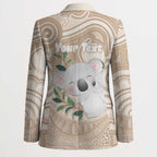 Koala Mum Australia Mother's Day Personalised Blazer Beige Aboriginal Art