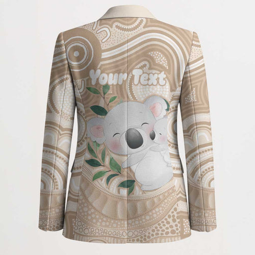 Koala Mum Australia Mother's Day Personalised Blazer Beige Aboriginal Art