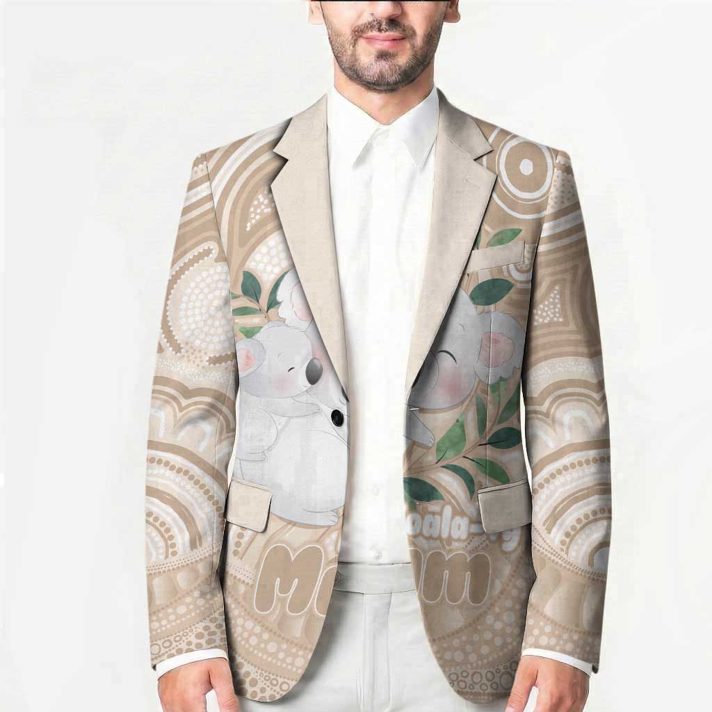 Koala Mum Australia Mother's Day Personalised Blazer Beige Aboriginal Art