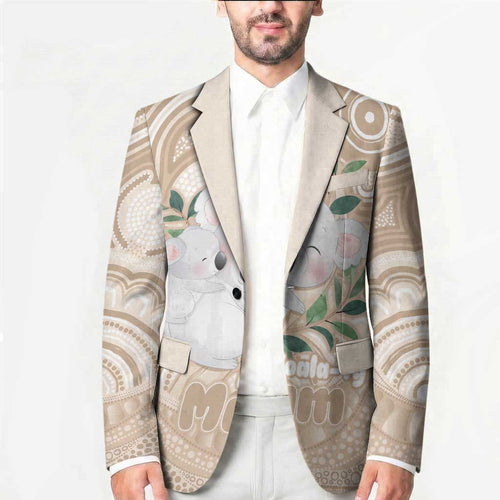 Koala Mum Australia Mother's Day Personalised Blazer Beige Aboriginal Art