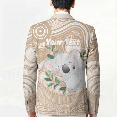 Koala Mum Australia Mother's Day Personalised Blazer Beige Aboriginal Art