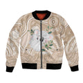 Koala Mum Australia Mother's Day Personalised Bomber Jacket Beige Aboriginal Art