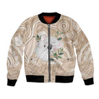 Koala Mum Australia Mother's Day Personalised Bomber Jacket Beige Aboriginal Art