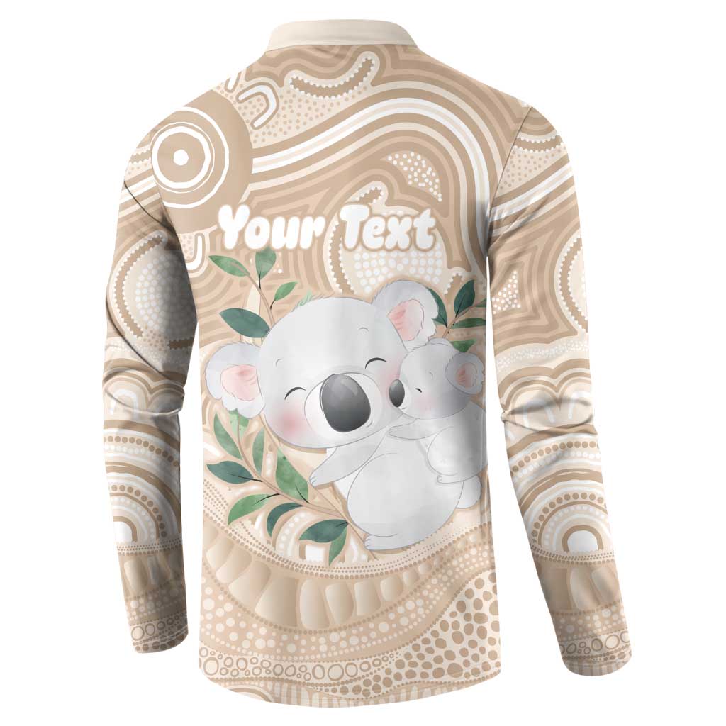 Koala Mum Australia Mother's Day Personalised Button Sweatshirt Beige Aboriginal Art