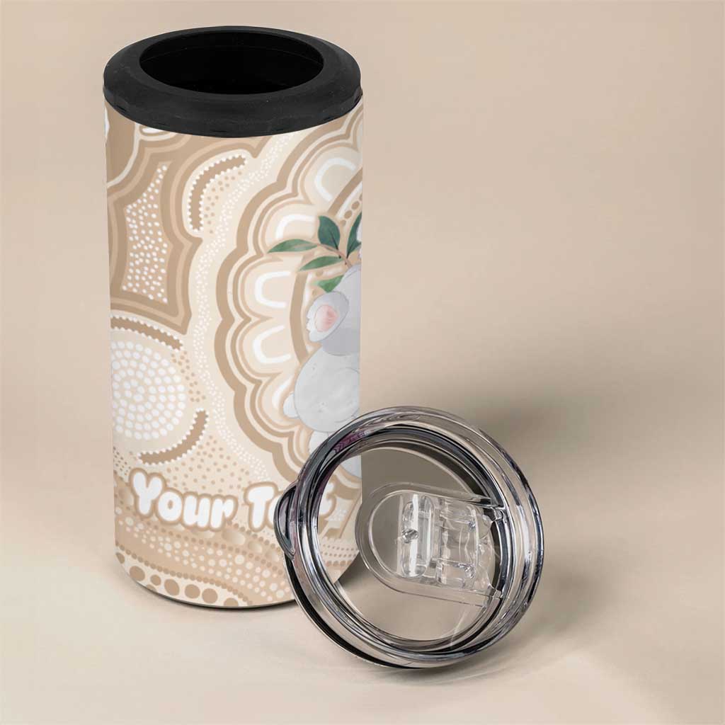 Koala Mum Australia Mother's Day Personalised 4 in 1 Can Cooler Tumbler Beige Aboriginal Art