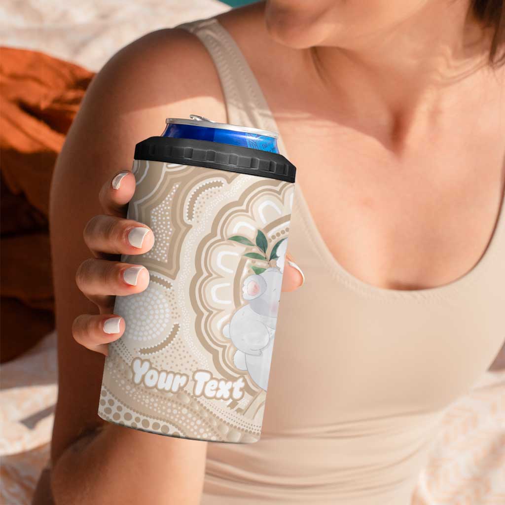 Koala Mum Australia Mother's Day Personalised 4 in 1 Can Cooler Tumbler Beige Aboriginal Art