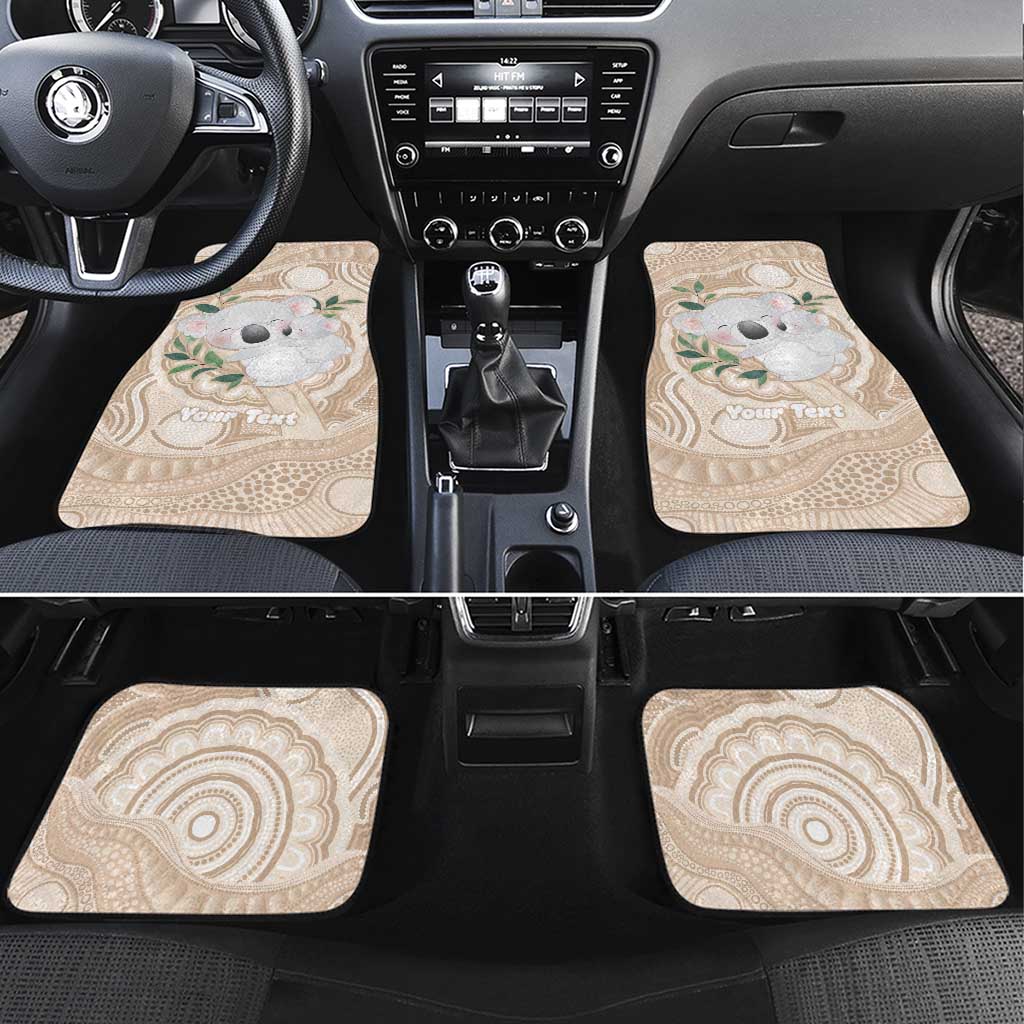 Koala Mum Australia Mother's Day Personalised Car Mats Beige Aboriginal Art