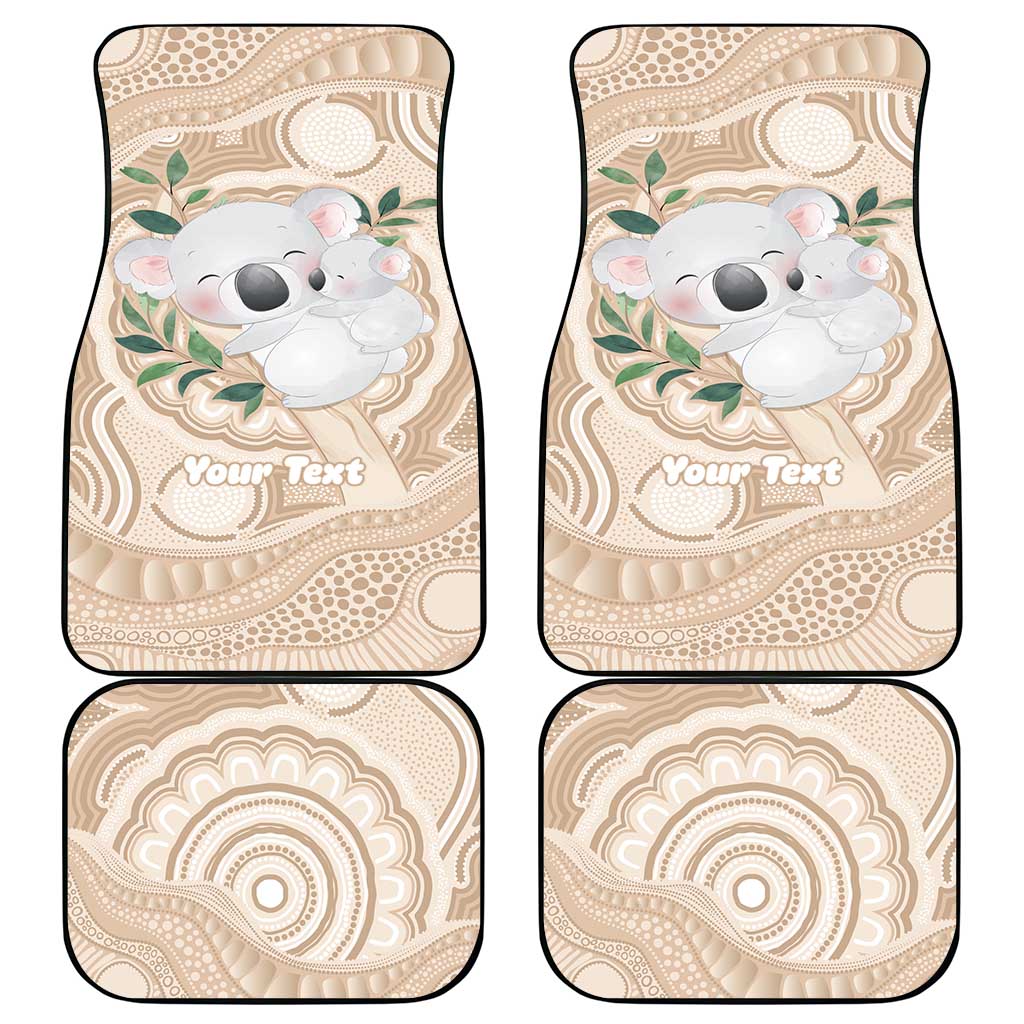 Koala Mum Australia Mother's Day Personalised Car Mats Beige Aboriginal Art