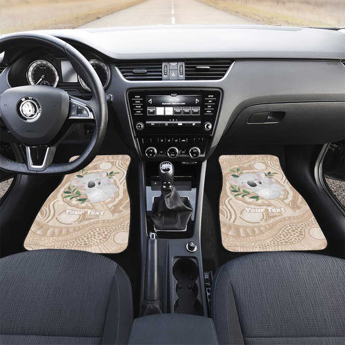 Koala Mum Australia Mother's Day Personalised Car Mats Beige Aboriginal Art