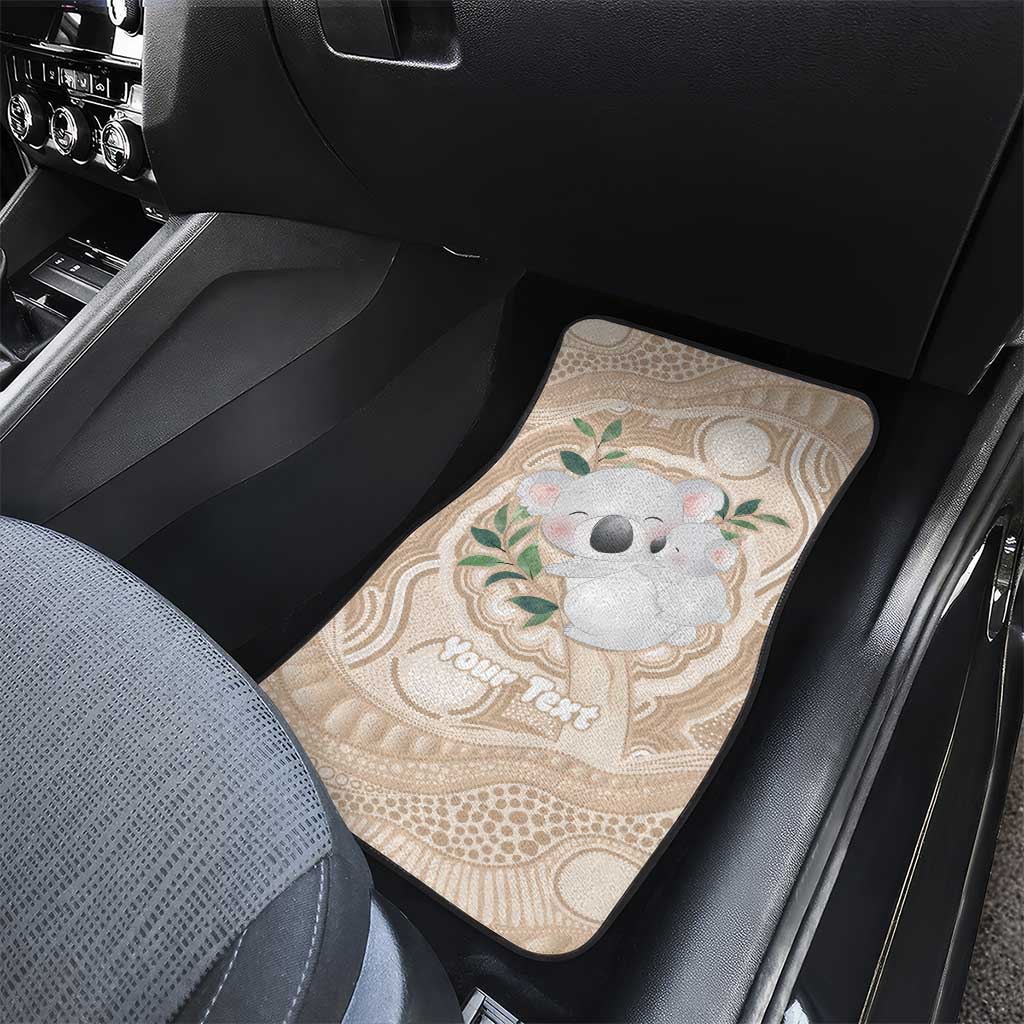 Koala Mum Australia Mother's Day Personalised Car Mats Beige Aboriginal Art