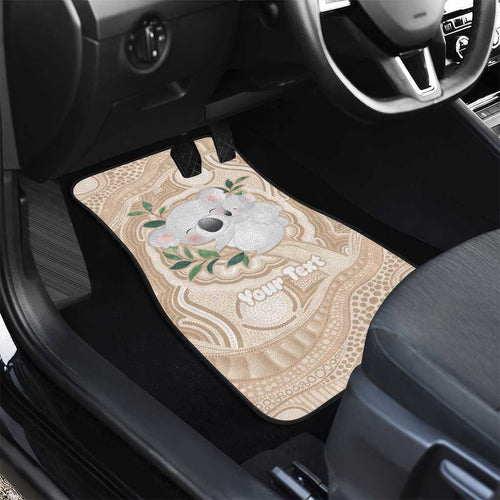 Koala Mum Australia Mother's Day Personalised Car Mats Beige Aboriginal Art