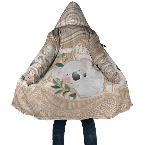 Koala Mum Australia Mother's Day Personalised Cloak Beige Aboriginal Art