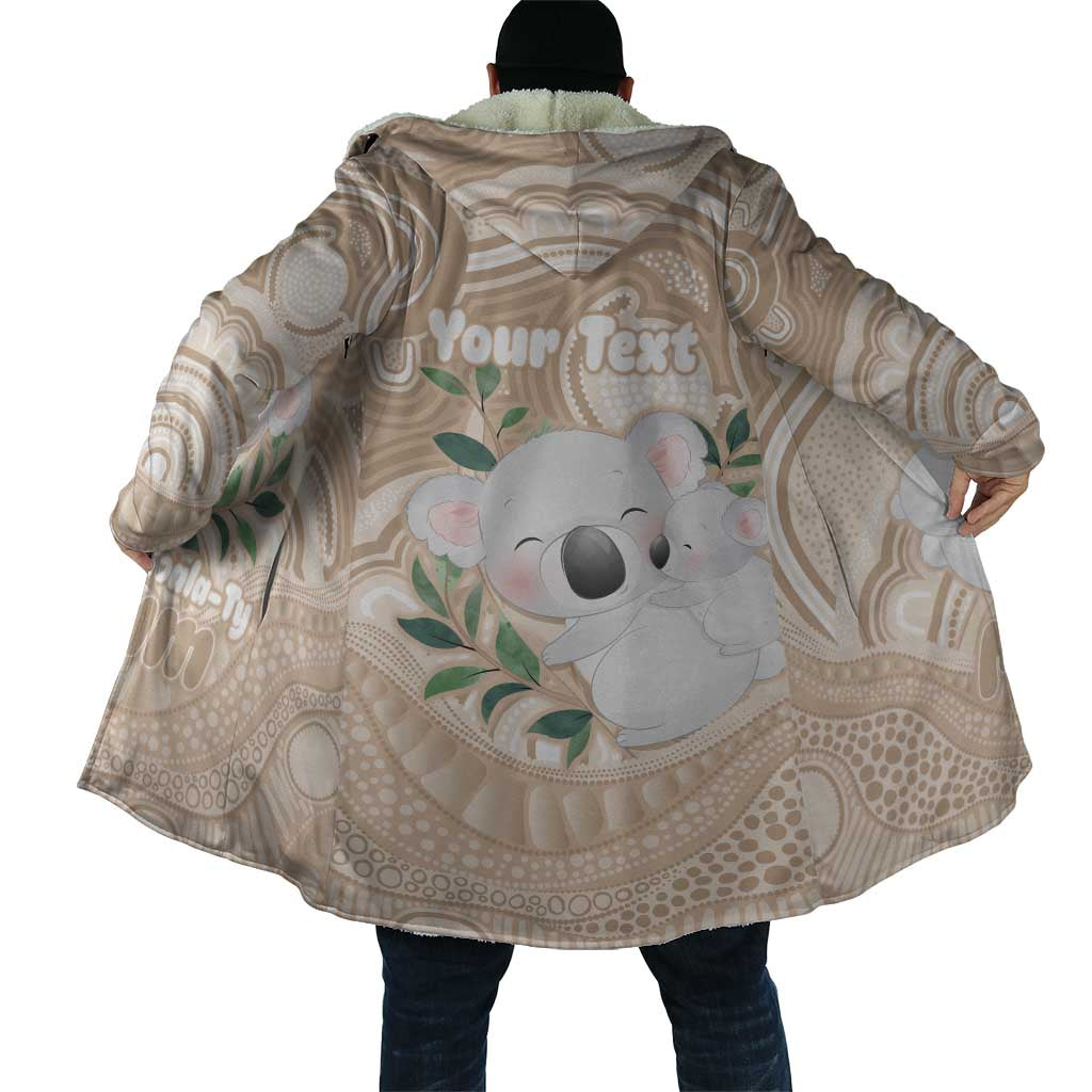 Koala Mum Australia Mother's Day Personalised Cloak Beige Aboriginal Art