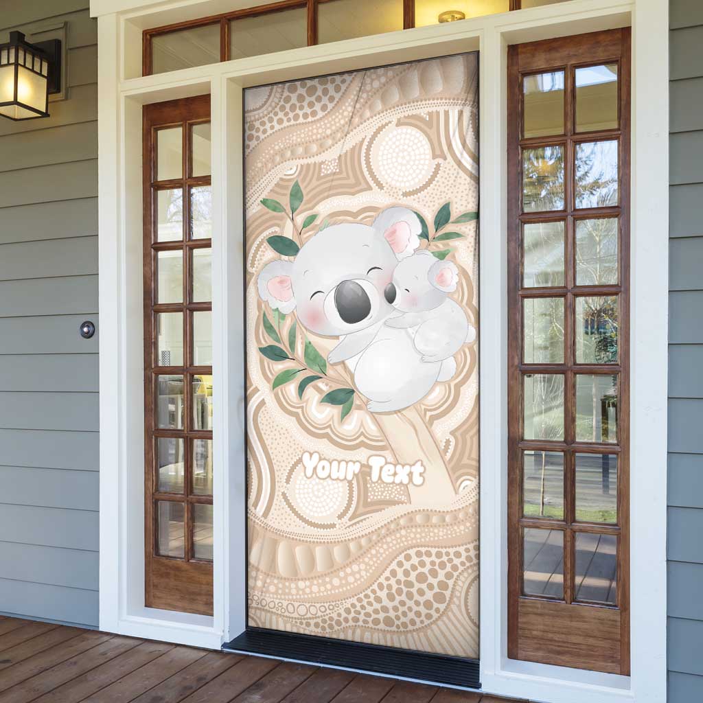 Koala Mum Australia Mother's Day Personalised Door Cover Beige Aboriginal Art