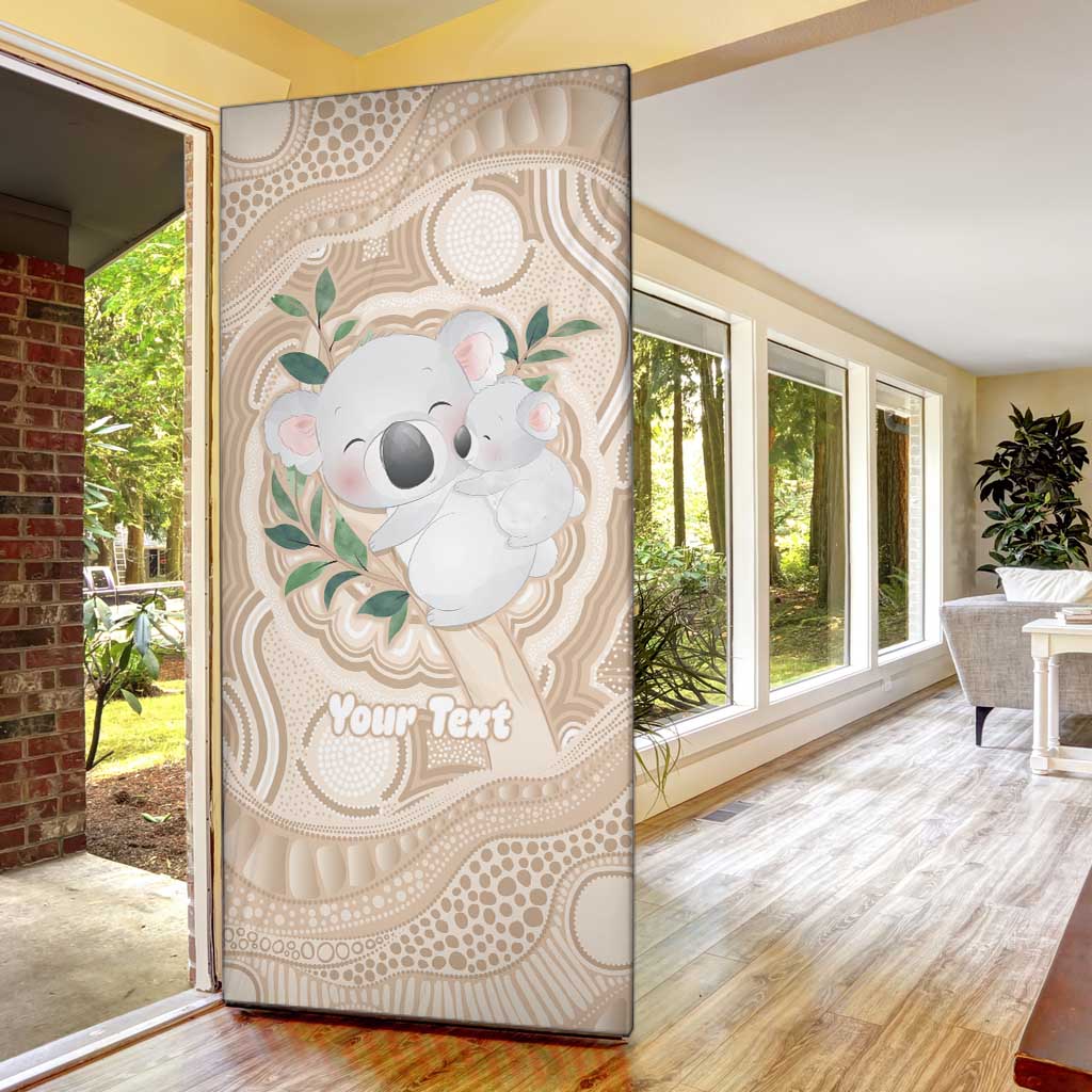 Koala Mum Australia Mother's Day Personalised Door Cover Beige Aboriginal Art