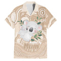 Koala Mum Australia Mother's Day Personalised Family Matching Mermaid Dress and Hawaiian Shirt Beige Aboriginal Art