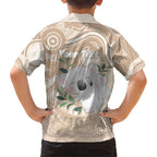 Koala Mum Australia Mother's Day Personalised Family Matching Summer Maxi Dress and Hawaiian Shirt Beige Aboriginal Art