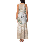 Koala Mum Australia Mother's Day Personalised Family Matching Tank Maxi Dress and Hawaiian Shirt Beige Aboriginal Art