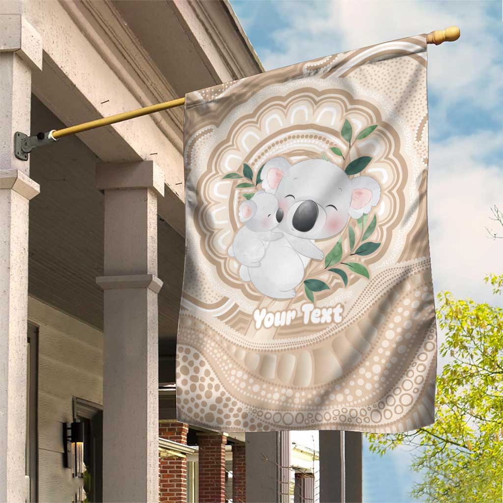 Koala Mum Australia Mother's Day Personalised Garden Flag Beige Aboriginal Art