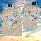 Koala Mum Australia Mother's Day Personalised Garden Flag Beige Aboriginal Art