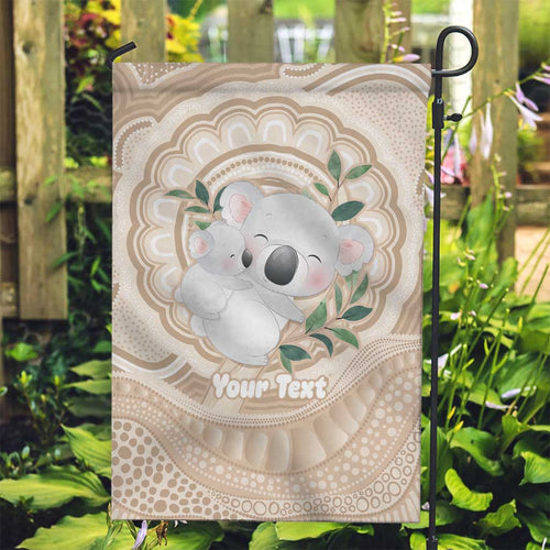 Koala Mum Australia Mother's Day Personalised Garden Flag Beige Aboriginal Art