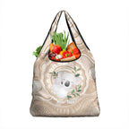 Koala Mum Australia Mother's Day Personalised Grocery Bag Beige Aboriginal Art
