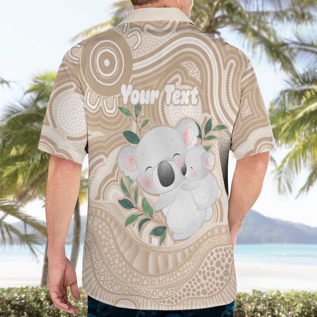 Koala Mum Australia Mother's Day Personalised Hawaiian Shirt Beige Aboriginal Art