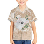 Koala Mum Australia Mother's Day Personalised Hawaiian Shirt Beige Aboriginal Art
