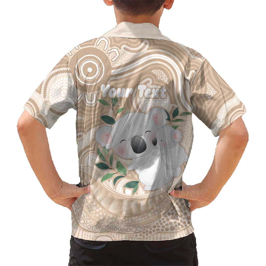 Koala Mum Australia Mother's Day Personalised Hawaiian Shirt Beige Aboriginal Art
