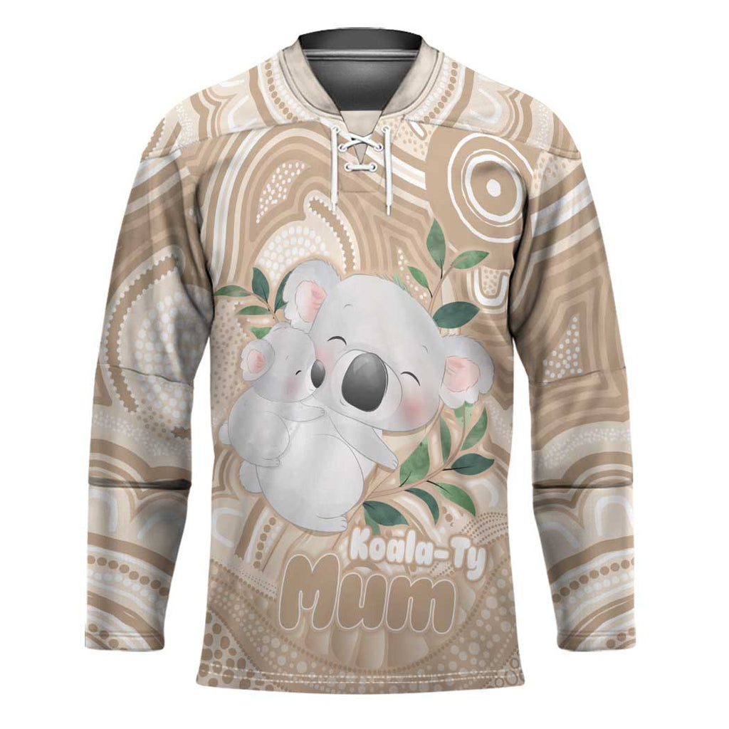 Koala Mum Australia Mother's Day Personalised Hockey Jersey Beige Aboriginal Art
