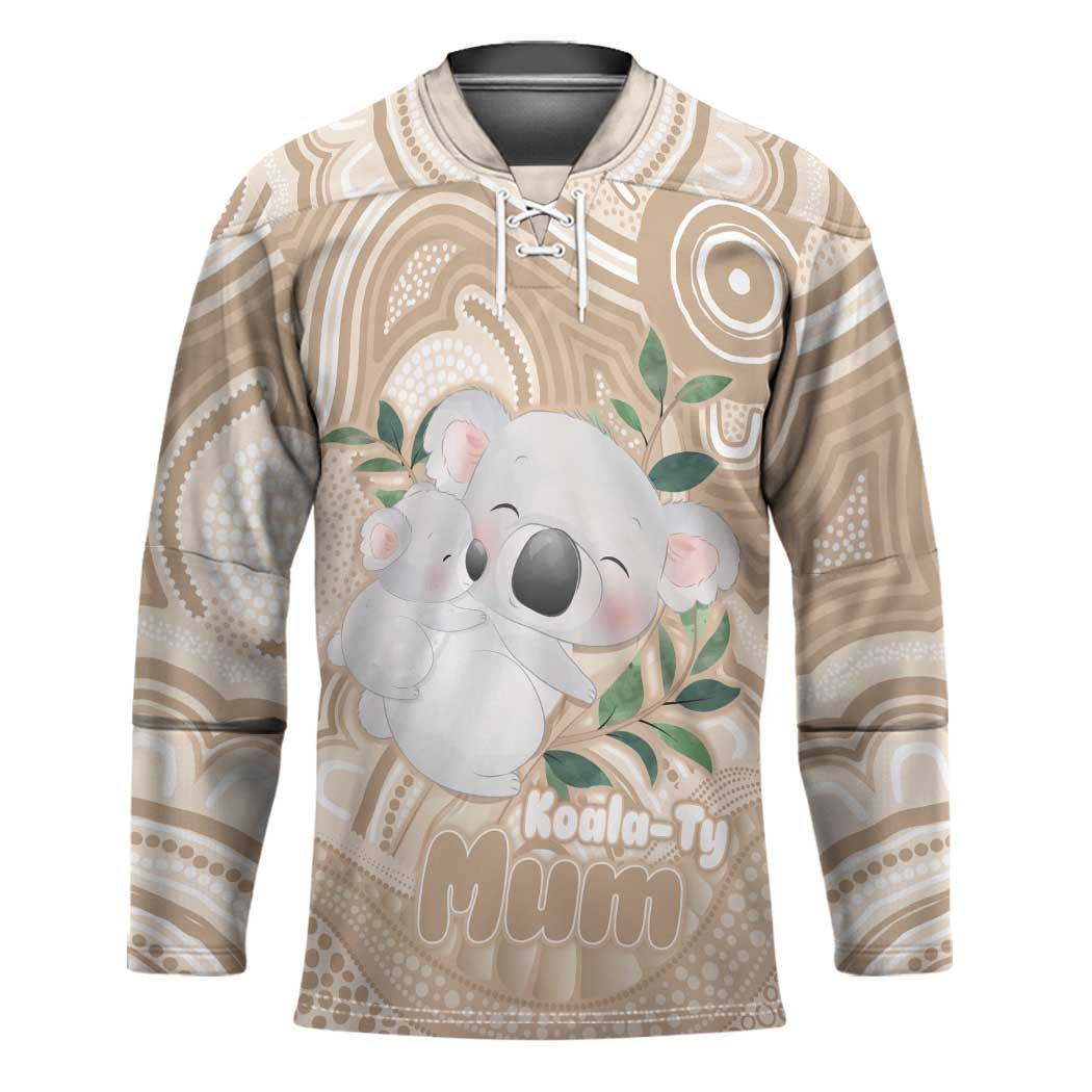 Koala Mum Australia Mother's Day Personalised Hockey Jersey Beige Aboriginal Art