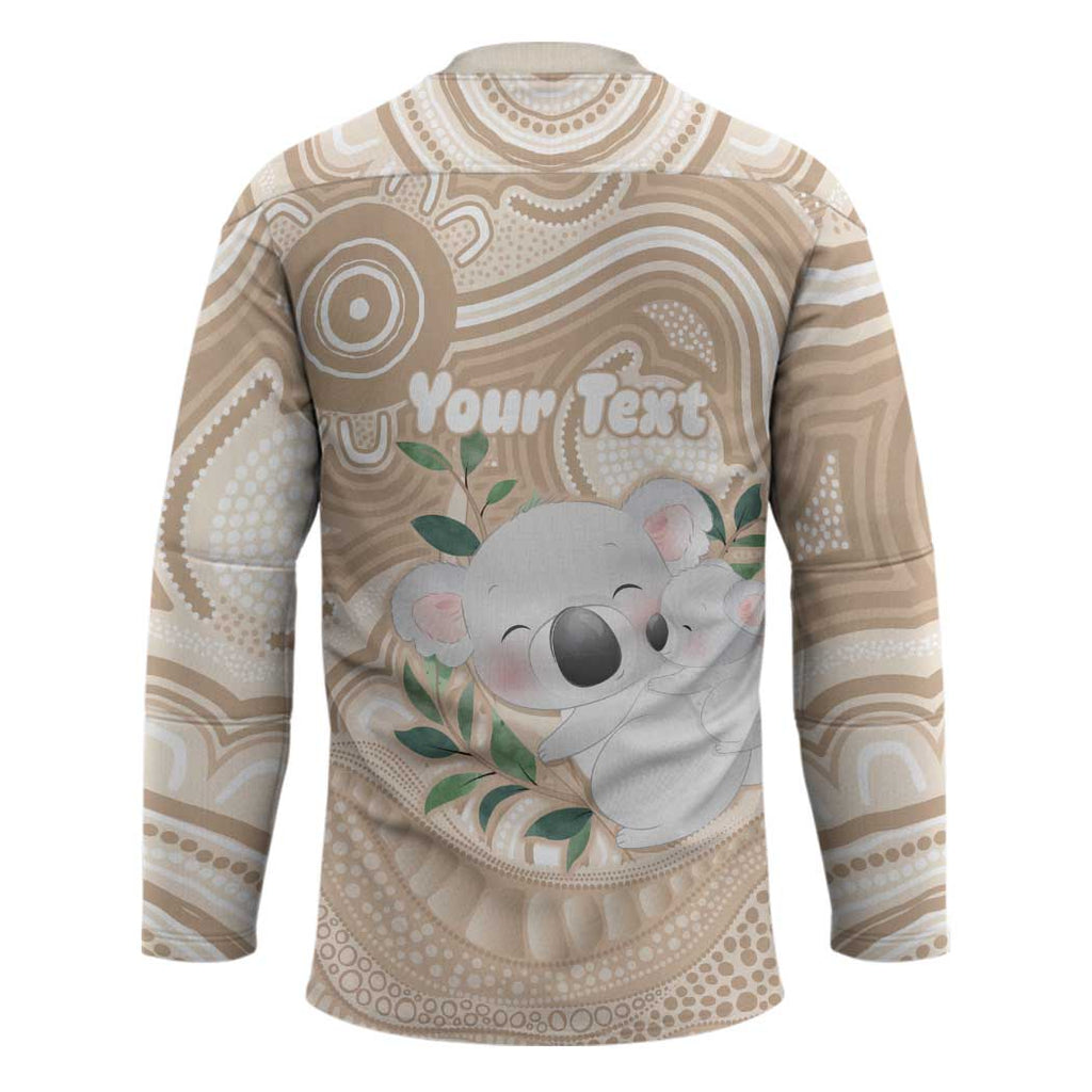 Koala Mum Australia Mother's Day Personalised Hockey Jersey Beige Aboriginal Art