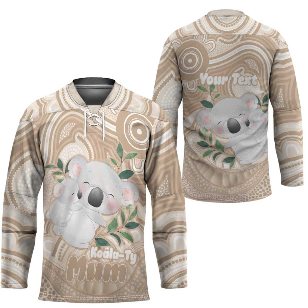 Koala Mum Australia Mother's Day Personalised Hockey Jersey Beige Aboriginal Art