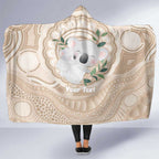 Koala Mum Australia Mother's Day Personalised Hooded Blanket Beige Aboriginal Art