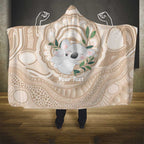 Koala Mum Australia Mother's Day Personalised Hooded Blanket Beige Aboriginal Art