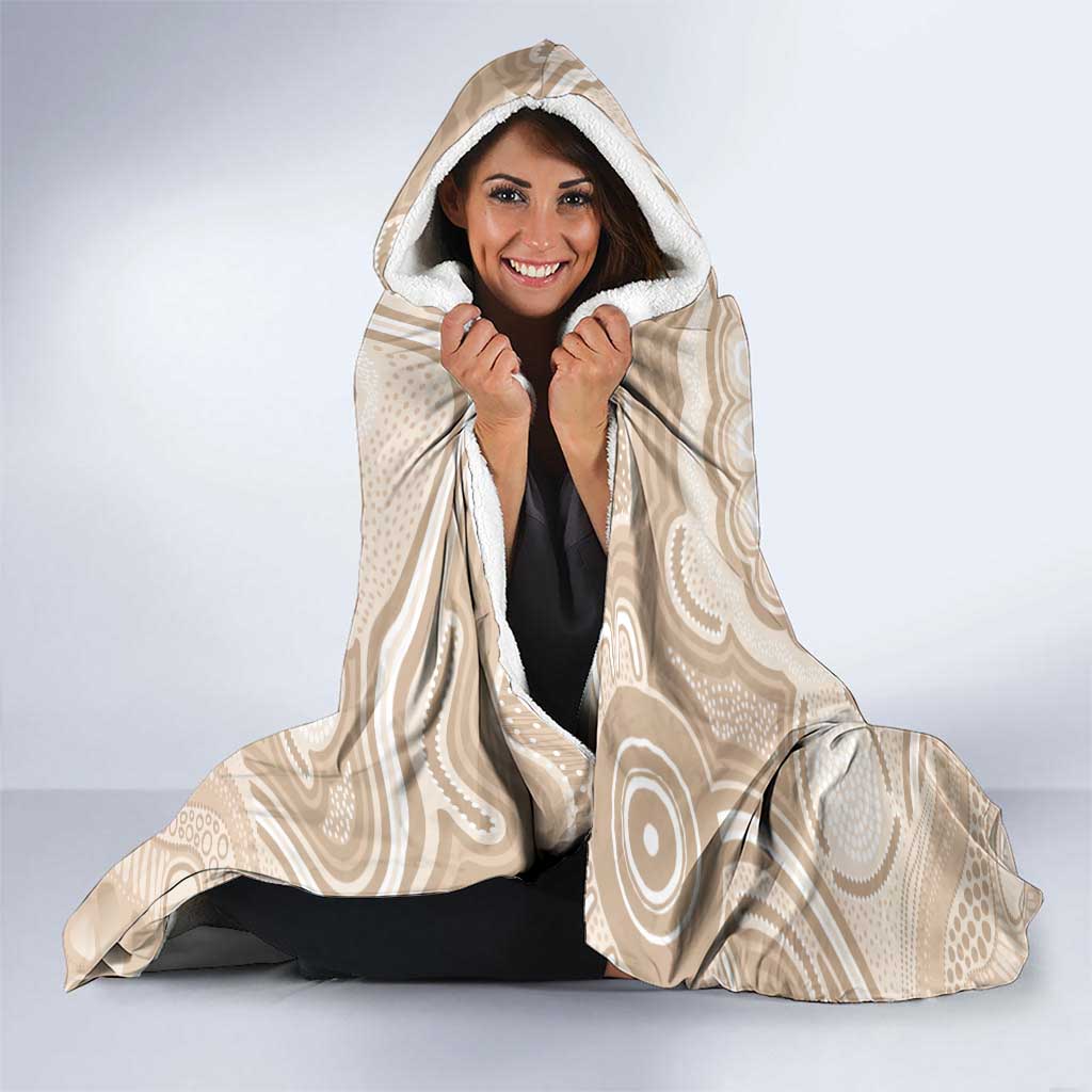 Koala Mum Australia Mother's Day Personalised Hooded Blanket Beige Aboriginal Art