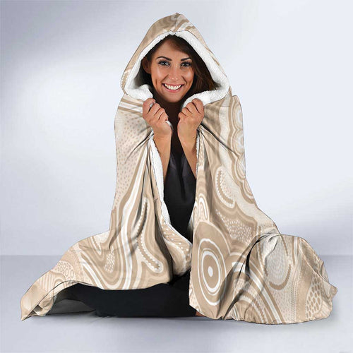 Koala Mum Australia Mother's Day Personalised Hooded Blanket Beige Aboriginal Art