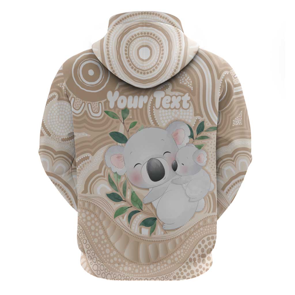 Koala Mum Australia Mother's Day Personalised Hoodie Beige Aboriginal Art