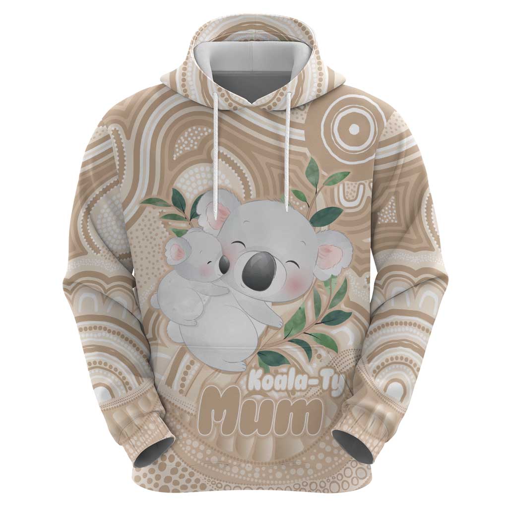 Koala Mum Australia Mother's Day Personalised Hoodie Beige Aboriginal Art