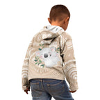 Koala Mum Australia Mother's Day Personalised Kid Hoodie Beige Aboriginal Art
