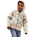Koala Mum Australia Mother's Day Personalised Kid Hoodie Beige Aboriginal Art