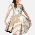Koala Mum Australia Mother's Day Personalised Kid Short Sleeve Dress Beige Aboriginal Art