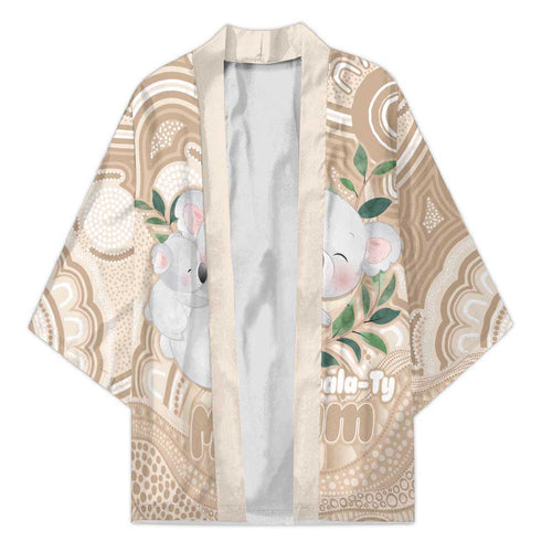Koala Mum Australia Mother's Day Personalised Kimono Beige Aboriginal Art